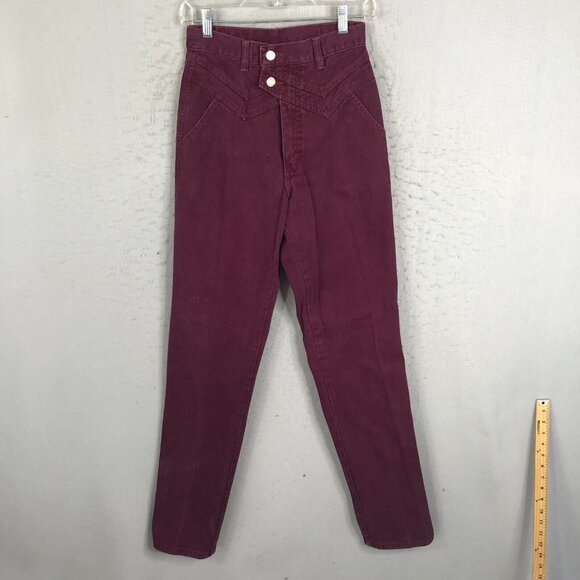 Vintage Jewells Classic Bottoms Jeans Juniors 7 Purple  Faded Bareback Crossover - Picture 1 of 16